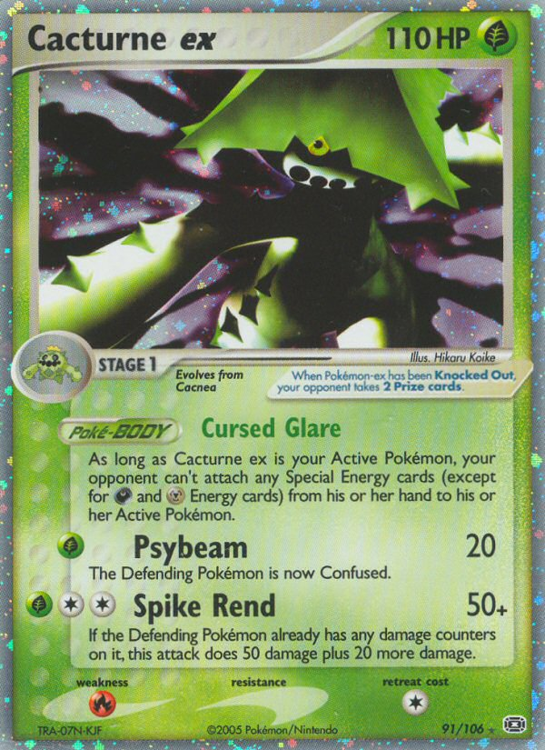 EX Emerald Holo Cacturne ex #91/106
